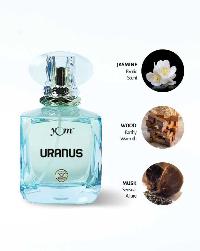 Jasmine, wood and musk fragrance perfume