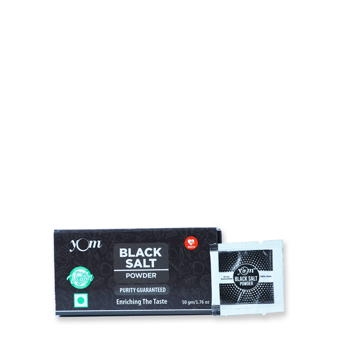 YOM Black Salt (Travelling Pouch Box) - 50 Nos * 1 Gm