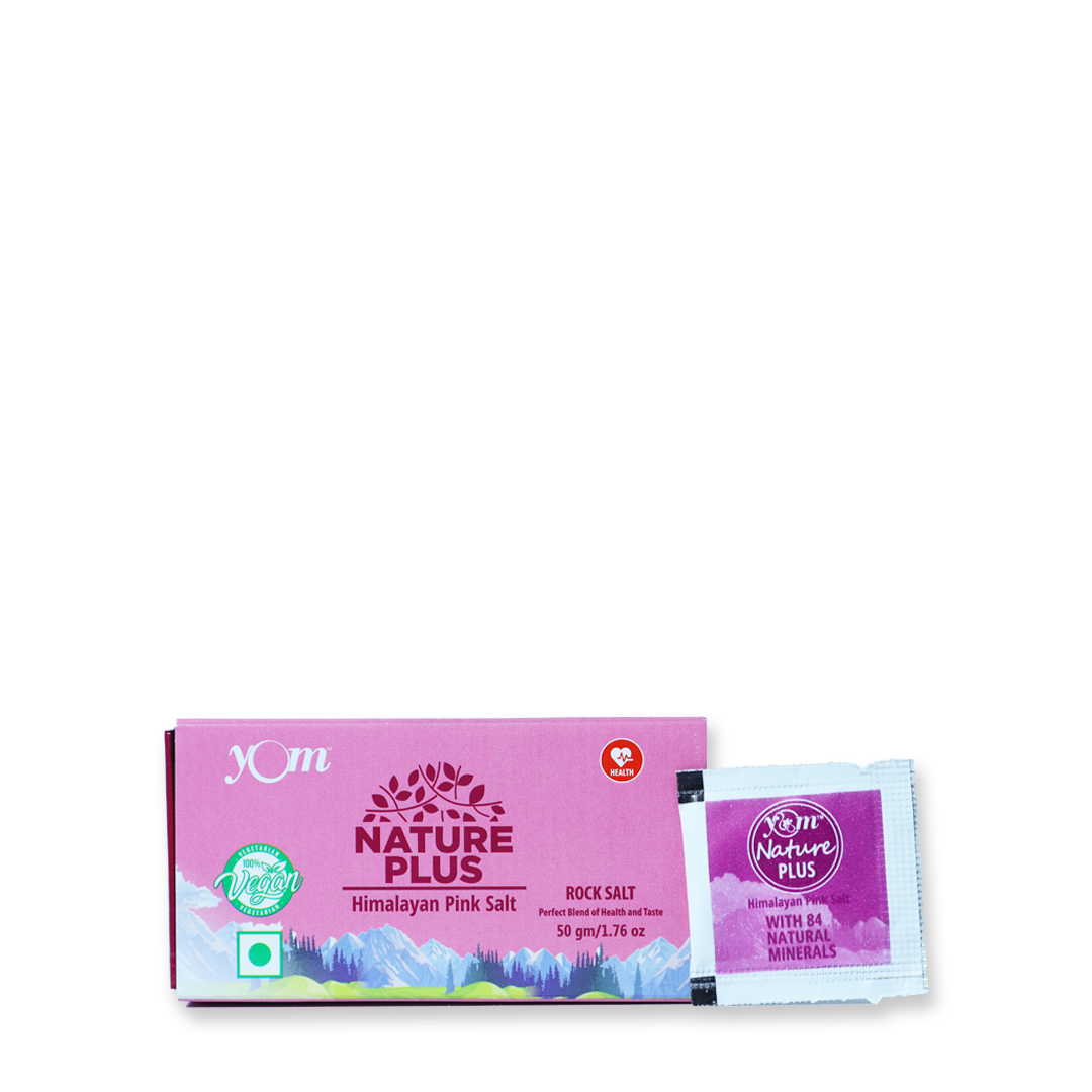 YOM Nature Plus Himalayan Pink Rock Salt (Travelling Pouch Box) - 50 Nos * 1 Gm