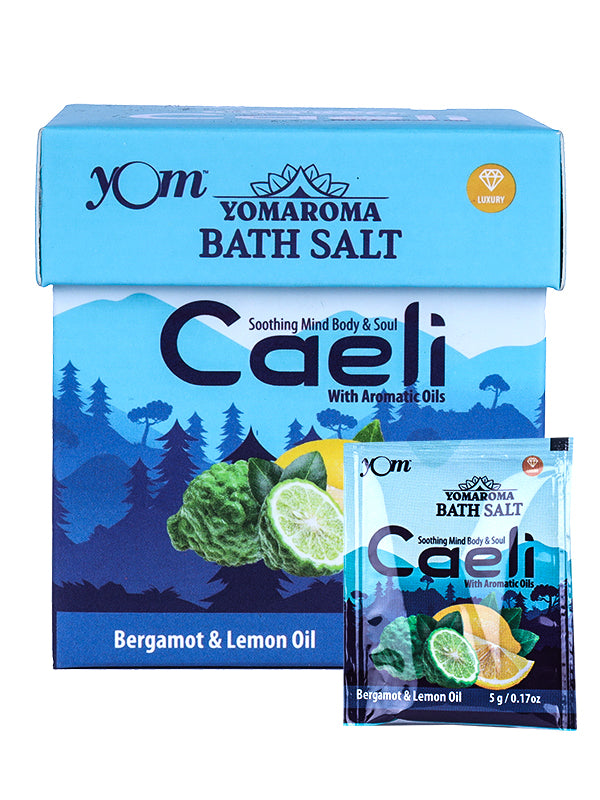 YOM YOMAROMA Caeli Bath Salt With Aromatic Oils (Pouch Box) - 10 Nos * 5 Gms