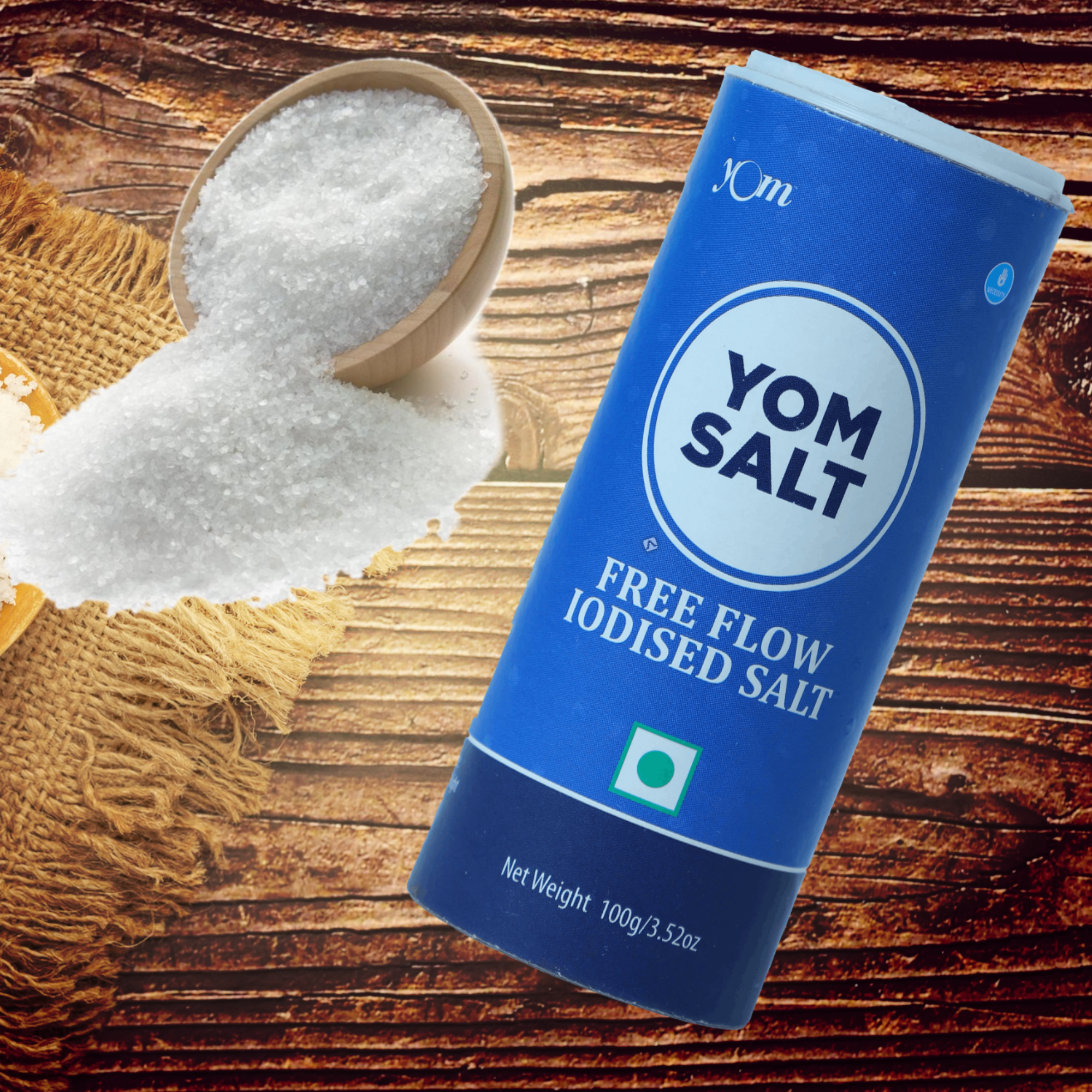 YOM Free Flow Iodised Salt (Sprinkler) - 100 Gms