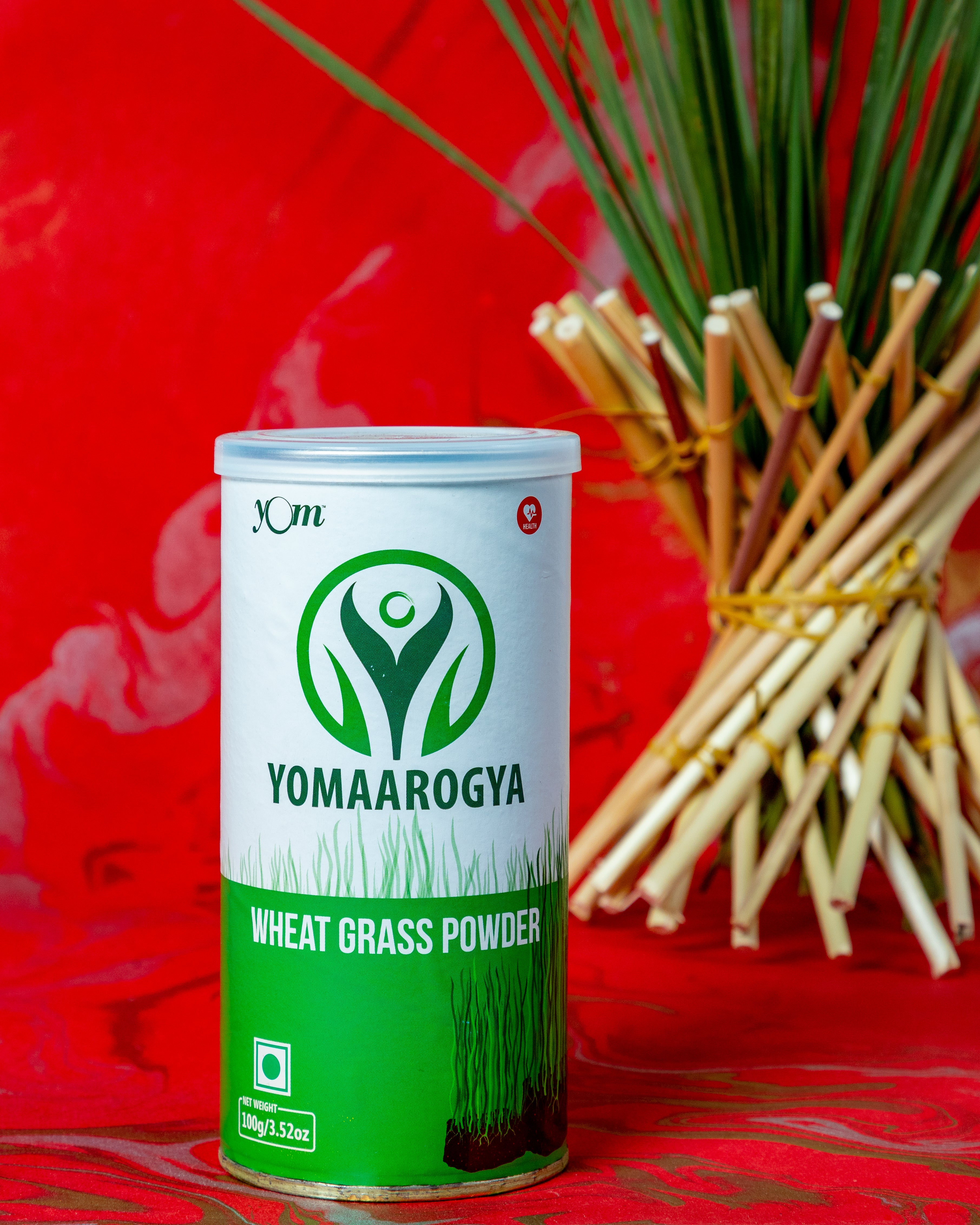 YOM YOMAAROGYA Wheat Grass Powder (Tin) - 100 Gms