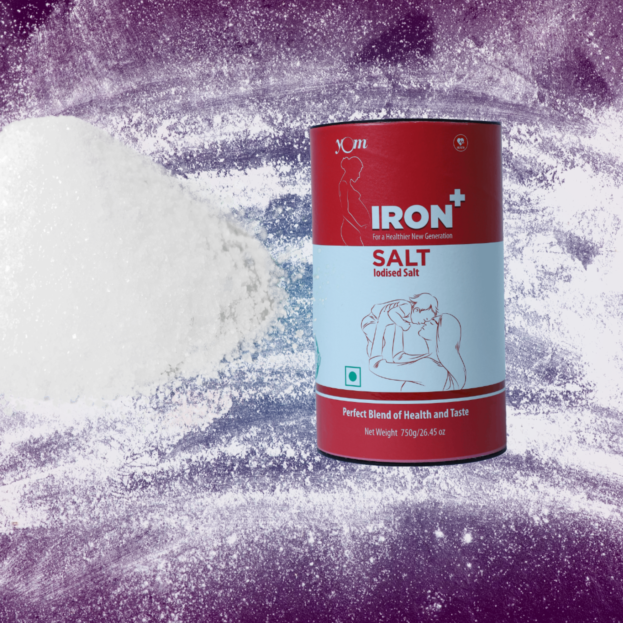 YOM Iron Plus Fortified Salt (Tin) - 750 Gms