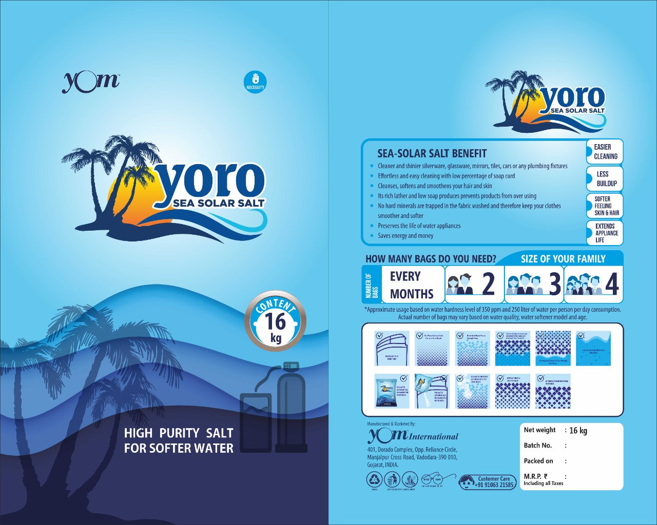 YOM YORO Sea Solar Salt Pack of 5 - 16 Kg